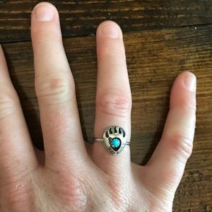 Sterling Silver Native American Bear Paw Ring